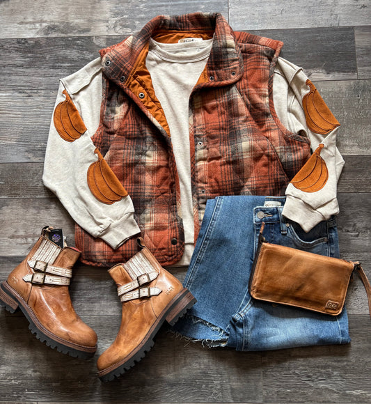 Plaid Pumpkin Vest