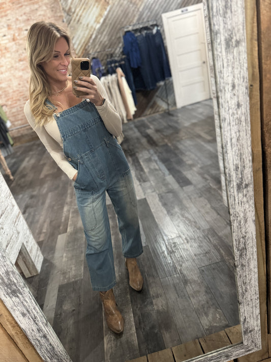 Denim Barrel Jumpsuit