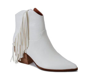 White Fringe Boots