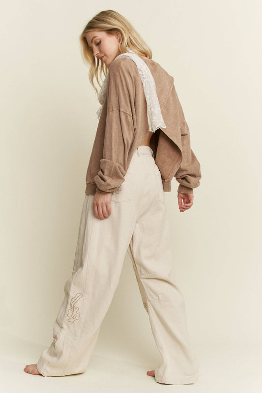 Mineral Wash OpenBack Terry Top