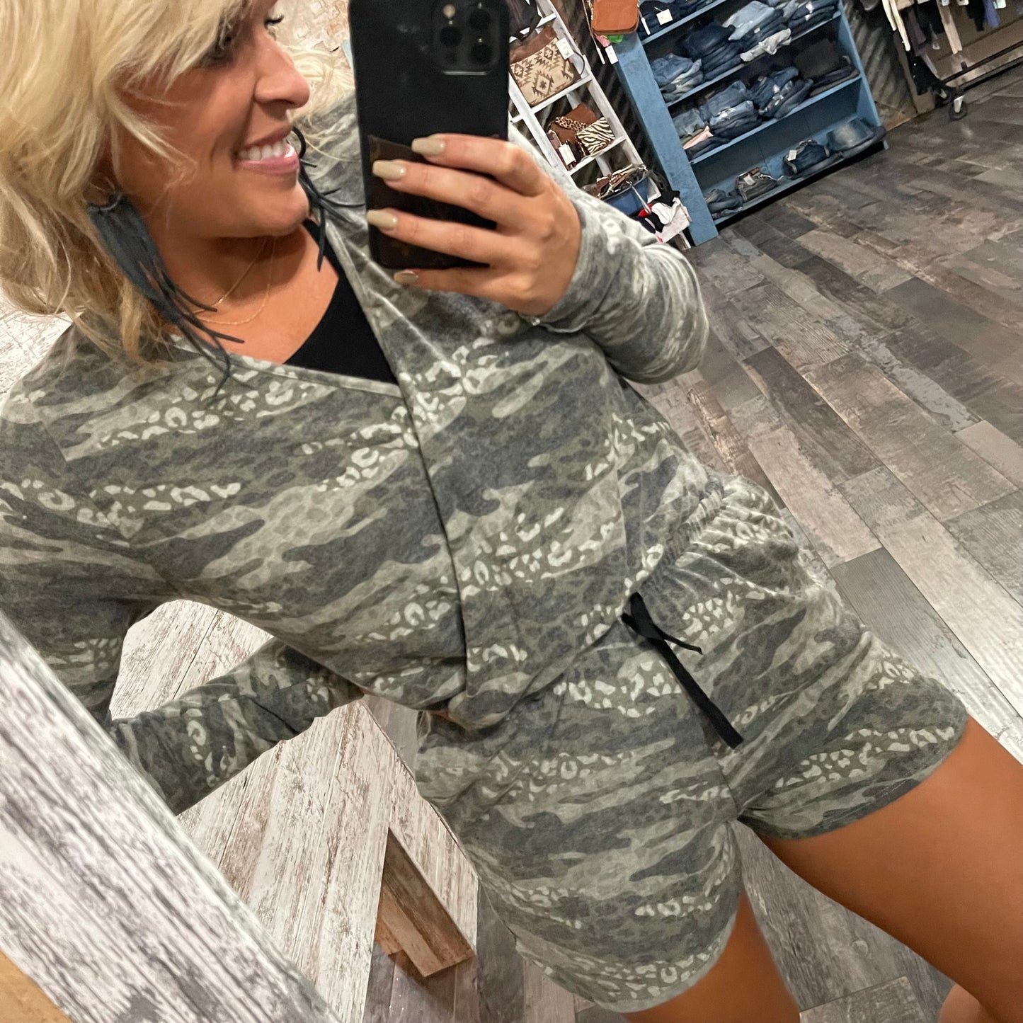 Olive camo romper