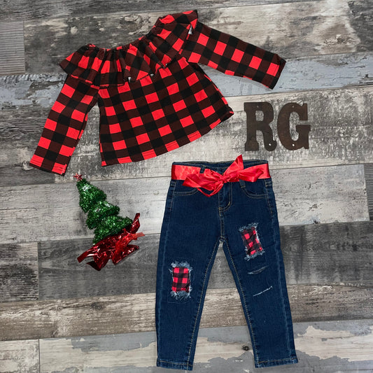 Buffalo plaid set